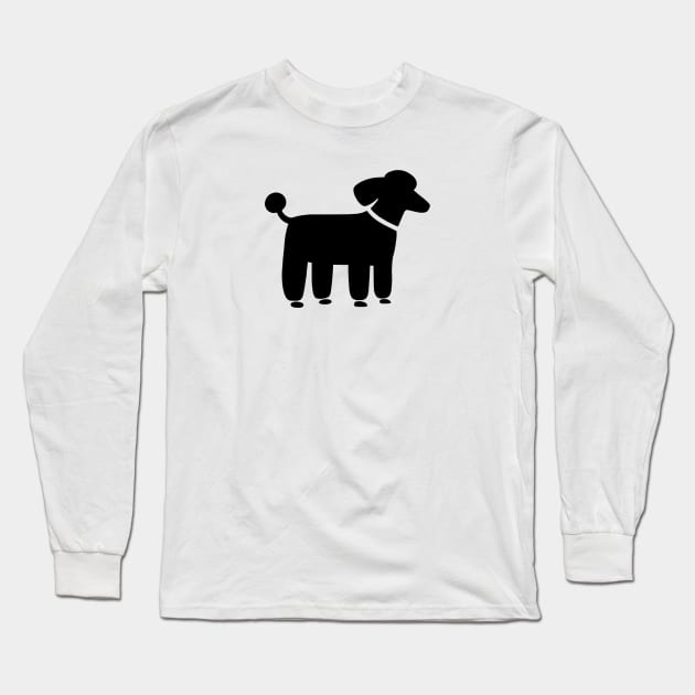 Black Poodle Dog Graphic Long Sleeve T-Shirt by Coffee Squirrel